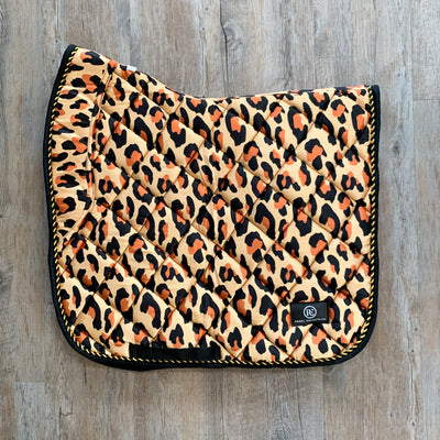 rebel equestrian leopard print dressage saddle pad 