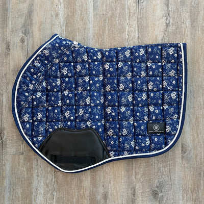 rebel equestrian floral navy jump saddle pad