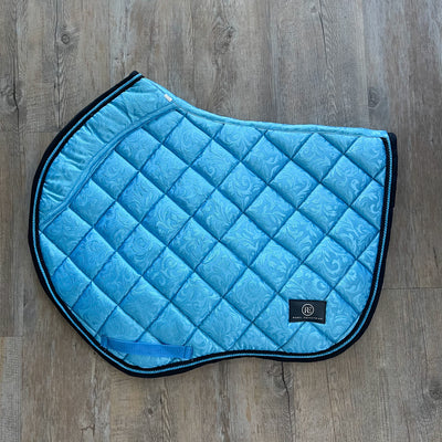rebel equestrian blue damask jump saddle pad