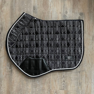 rebel equestrian black white jump saddle pad