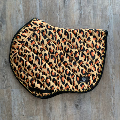 rebel equestrian leopard print jump saddle pad 