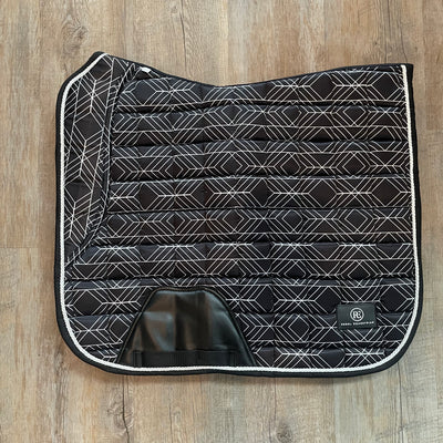 rebel equestrian black white dressage saddle pad