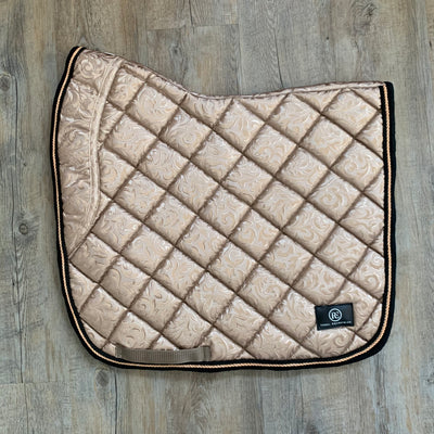 rebel equestrian brand champagne damask dressage saddle pad